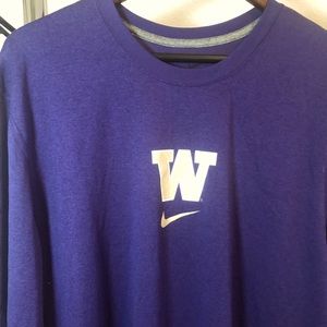 NIKE UNIVERSITY OF WASHINGTON MENS BASKETBALL DRI-FIT LONG-SLEEVE SHIRT. SIZE XL